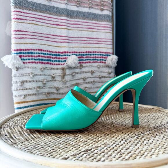 Bottega Veneta Stretch Lounge Nappa Leather Square Open Toe Heel Sandals Size 42 - Picture 4 of 10